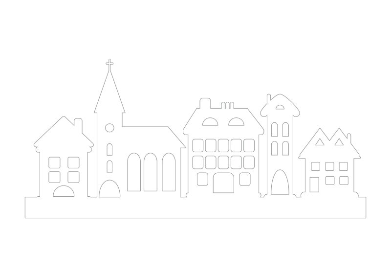 Новогодние трафареты домики