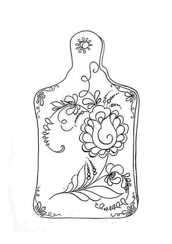 Гжельская Городецкая Хохломская роспись