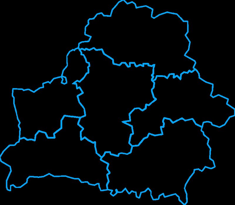 Контур границ Беларуси