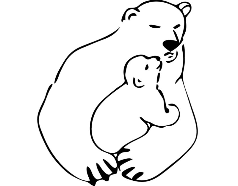 Медвежонок трафарет