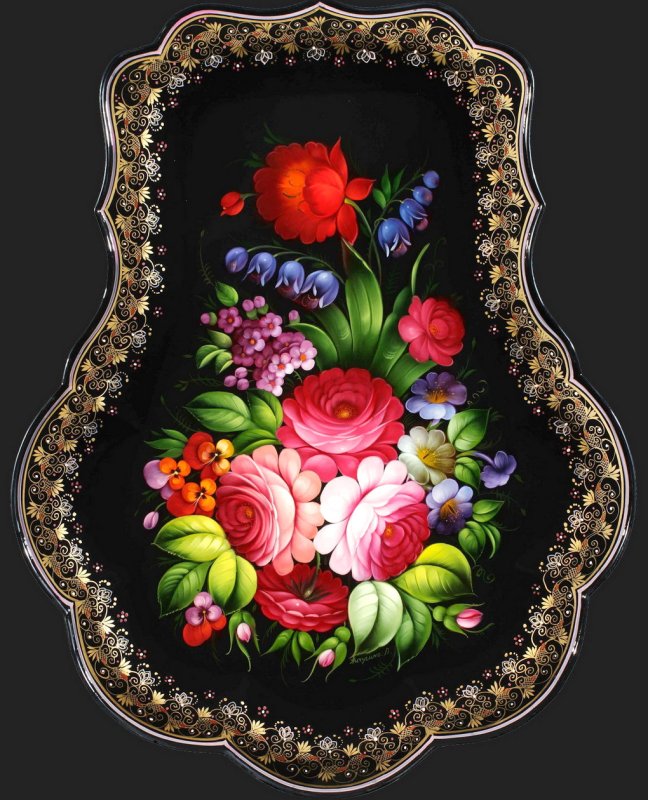 Жостовская роспись узоры