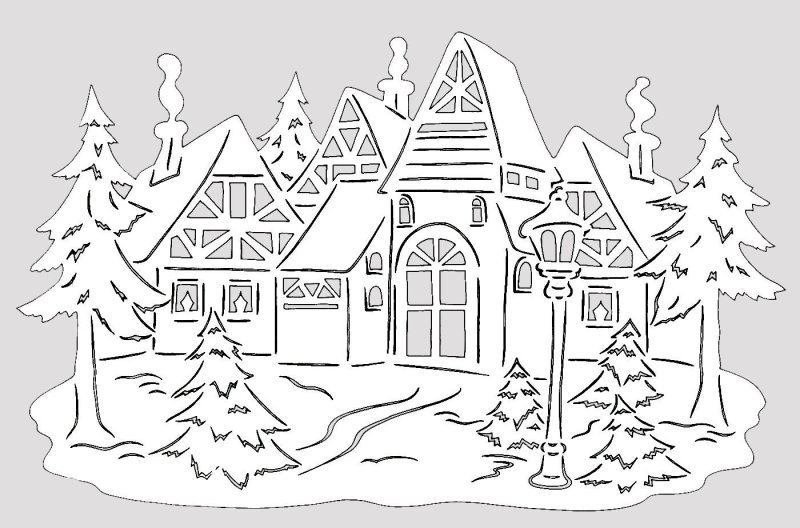 Новогодние вырезки на окна