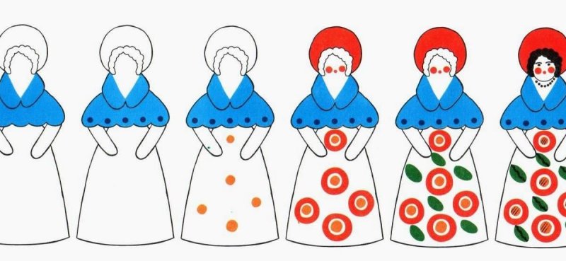 Дымковская игрушка Барыня раскраска