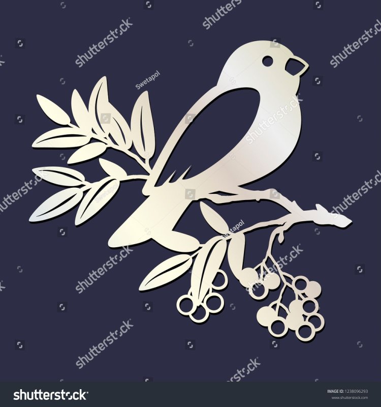 Вытынанки птички на ветке