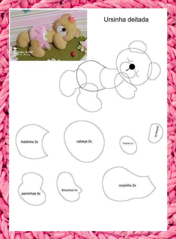 Игрушки для мобиля выкройки мишка на Луне