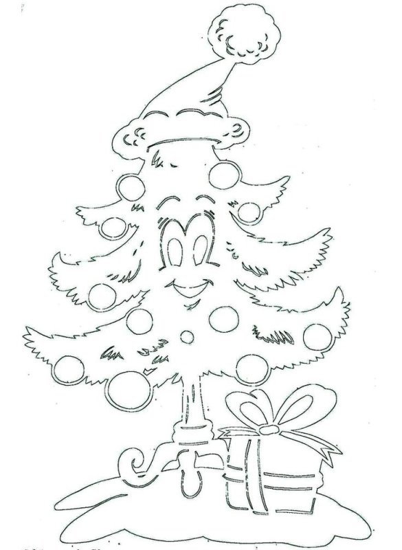 Трафареты на окна новогодние