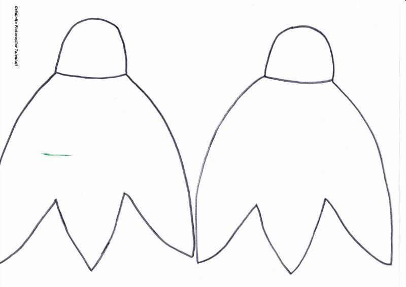 Шаблон для аппликации Подснежник для детей