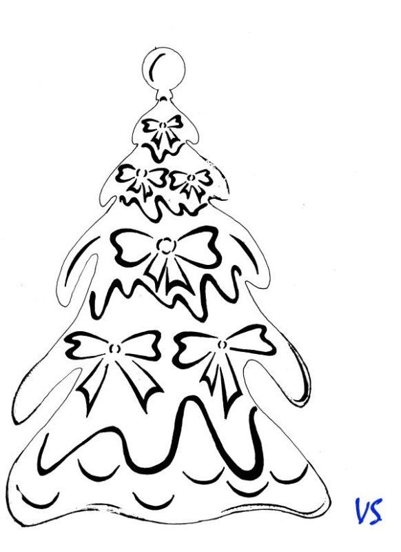 Вытыканка трафарет елка