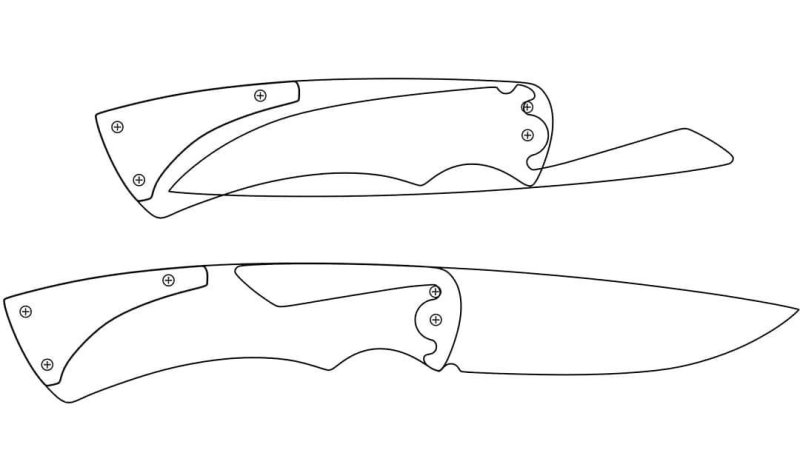 Фрикционный складной нож чертеж