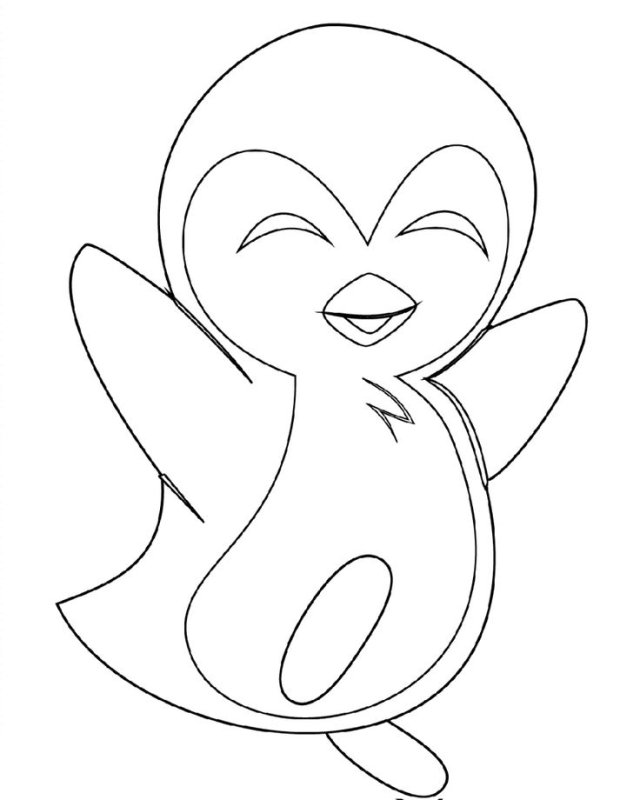 Пингвиненок трафарет