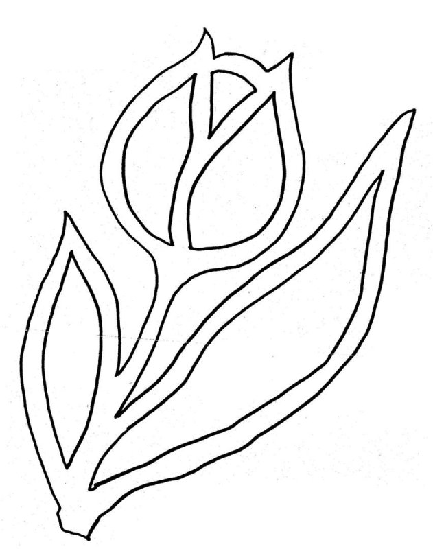 Трафарет тюльпана для вырезания