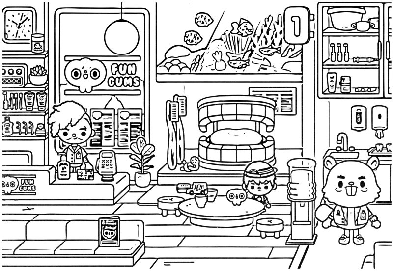 Раскраска тока бока