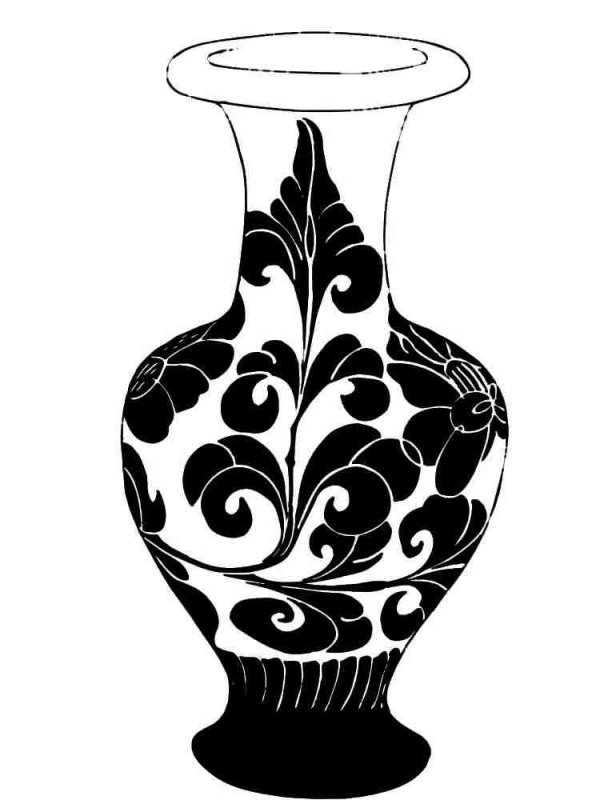 Трафарет вазы для детей