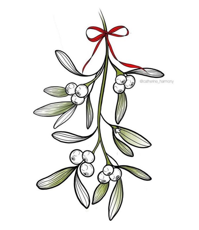 Цветок омела тату
