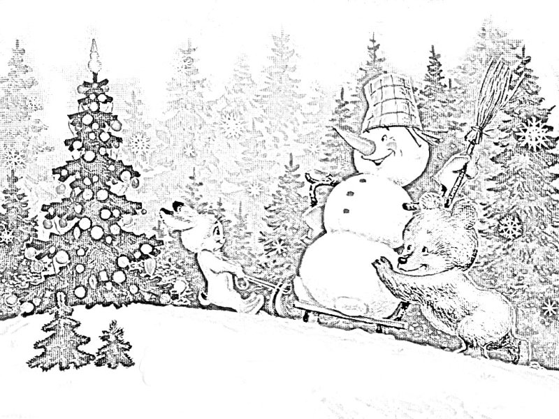 Советские новогодние раскраски