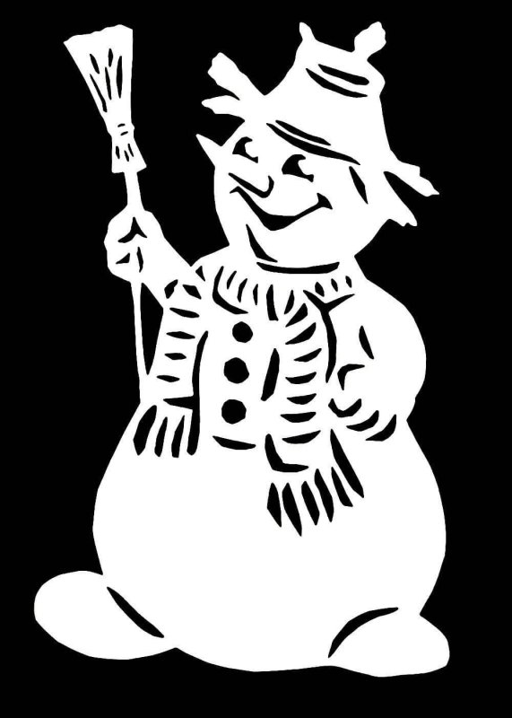 Снеговики на окна трафареты