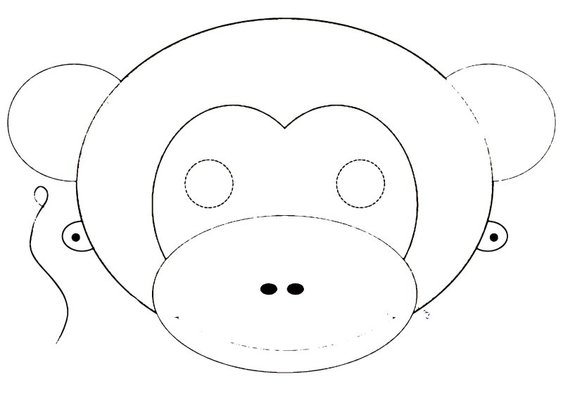 Маска обезьяны раскраска