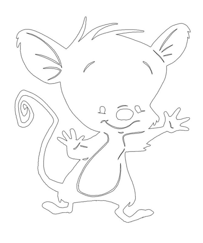 Трафарет мышки для вырезания