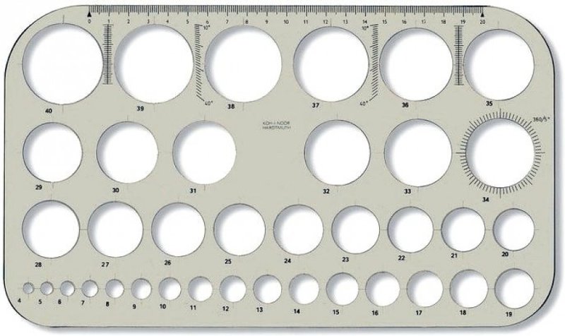 Шаблонная линейка с окружностями
