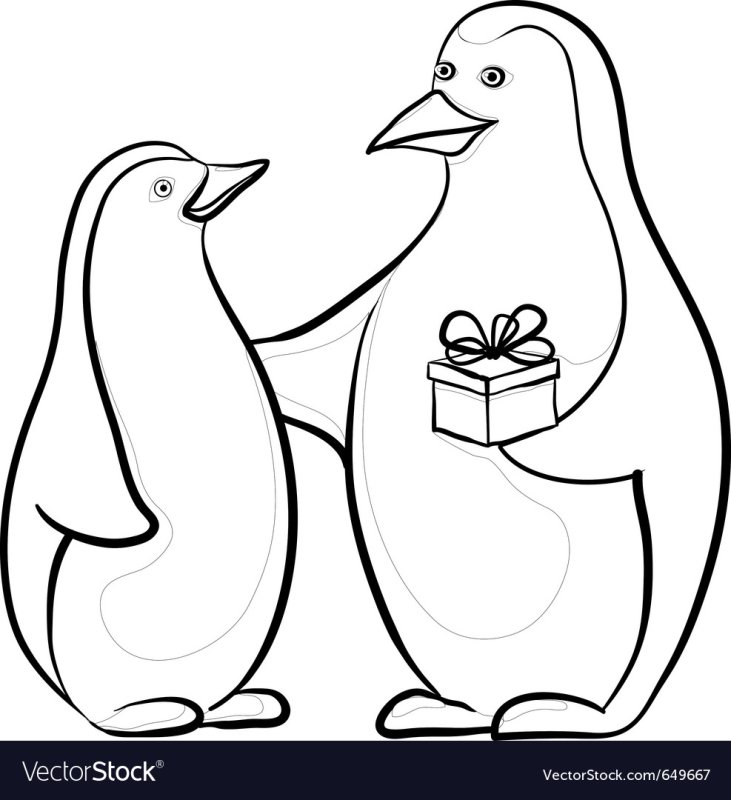 Пингвин раскраска для детей