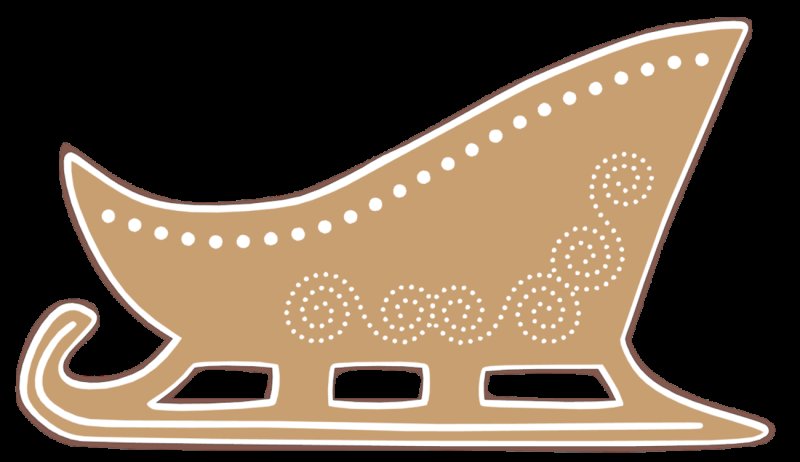 Трафарет новогодних саней