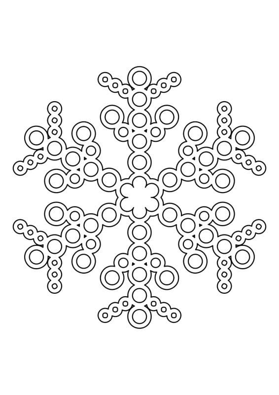 Снежинка раскраска для детей