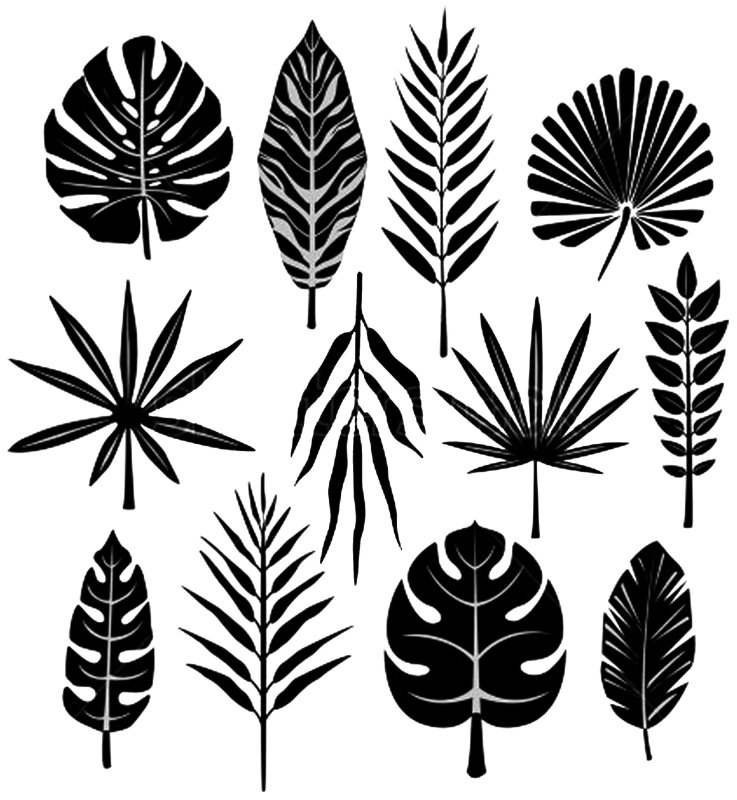 Стилизованные тропические листья
