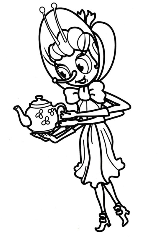 Раскраска Муха Цокотуха для детей из сказки