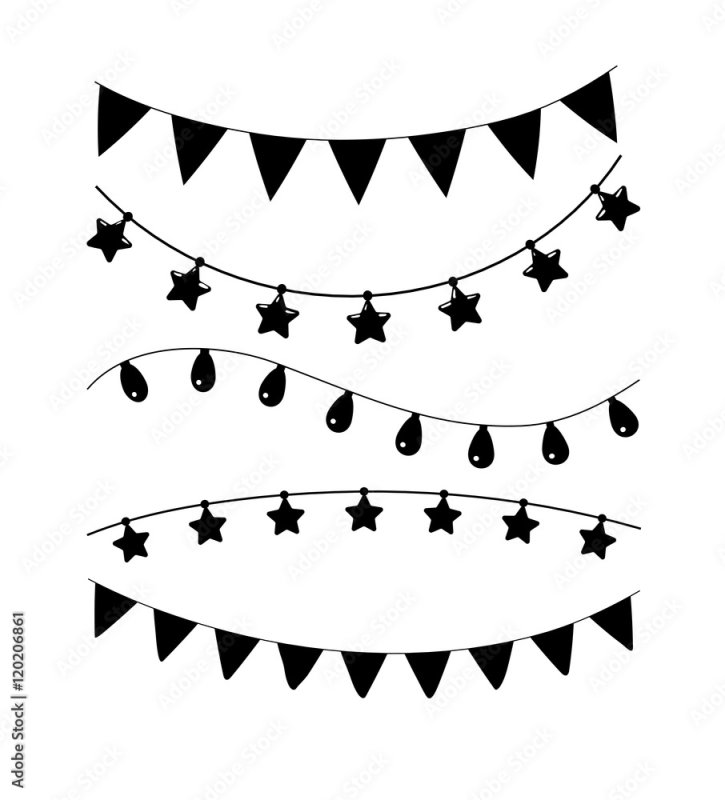 Черно-белая гирлянда
