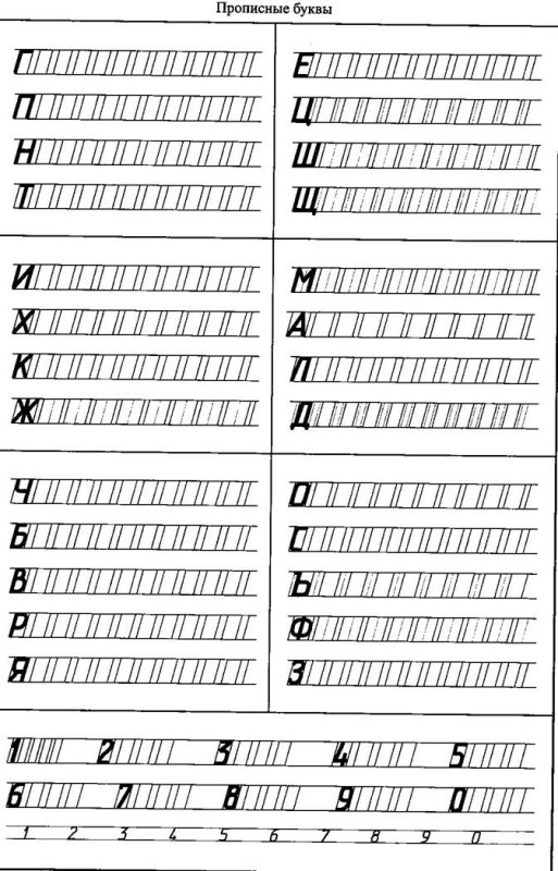 Прописи чертежного шрифта