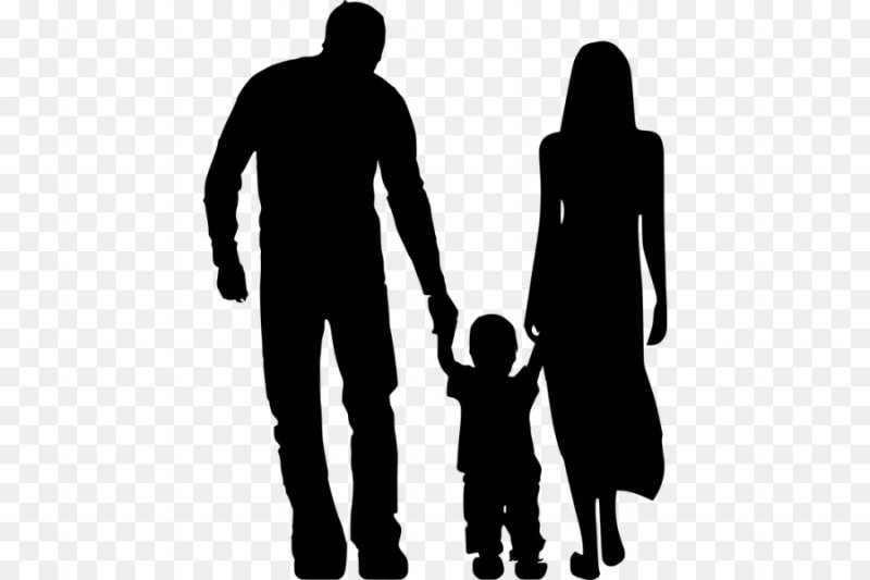 Силуэты семьи с детьми