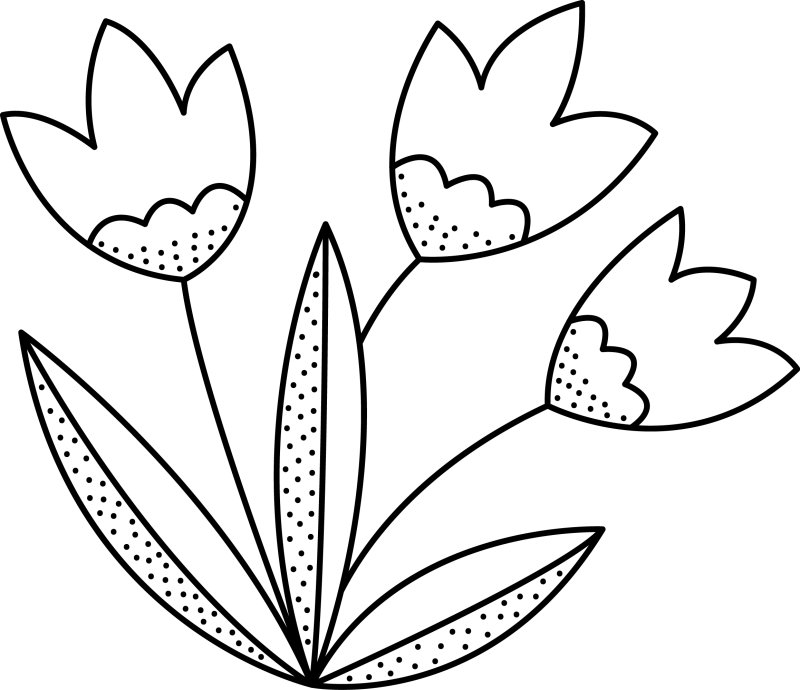 Весенние цветы трафарет