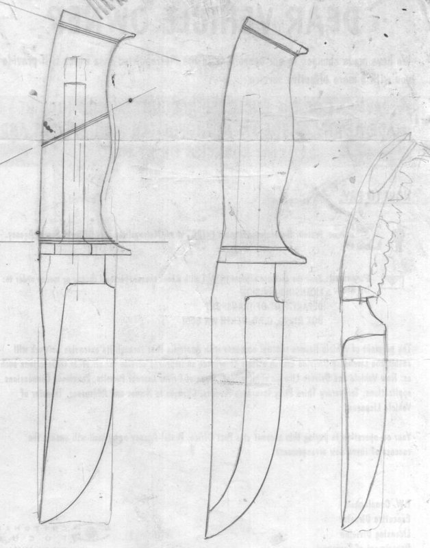 Чертеж рукоятки ножа