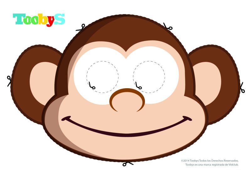 Маска мартышки для детей