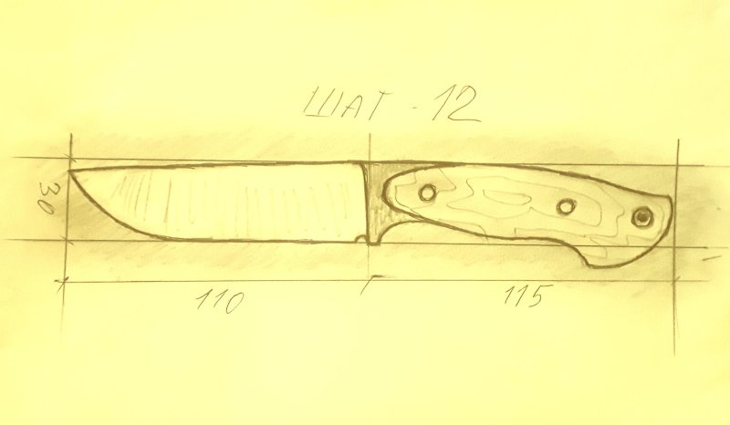 Нож фултанг Ural EDC чертежи
