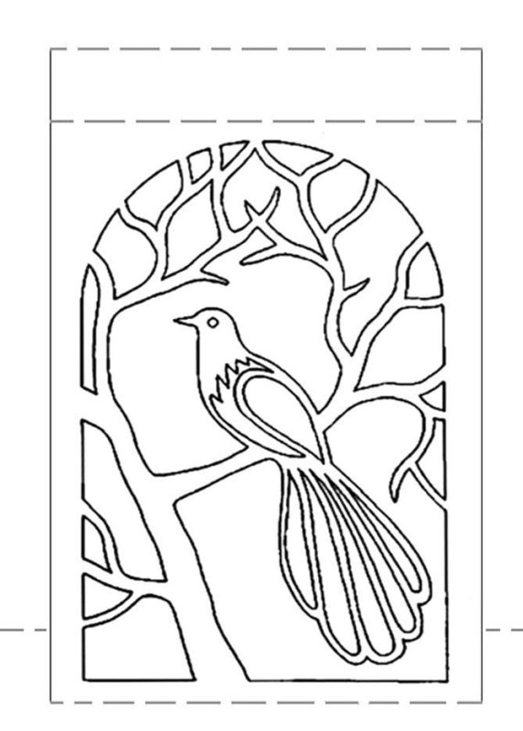 Витраж из бумаги шаблоны для детей