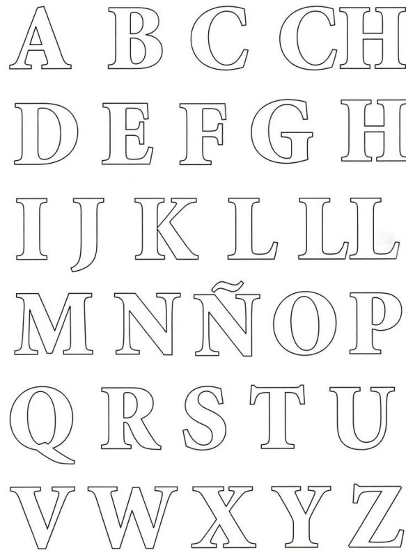 Трафарет английских букв для вырезания