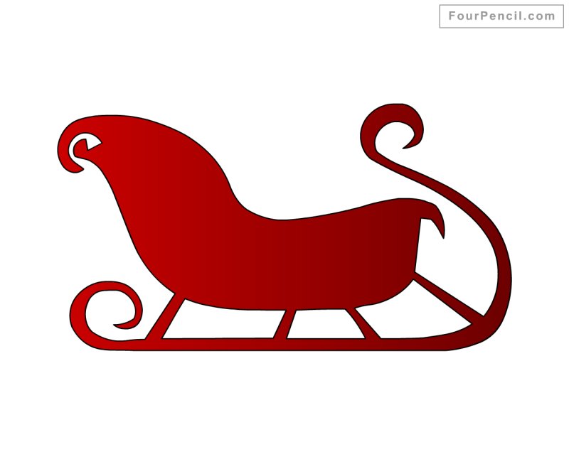 Новогодние сани без фона