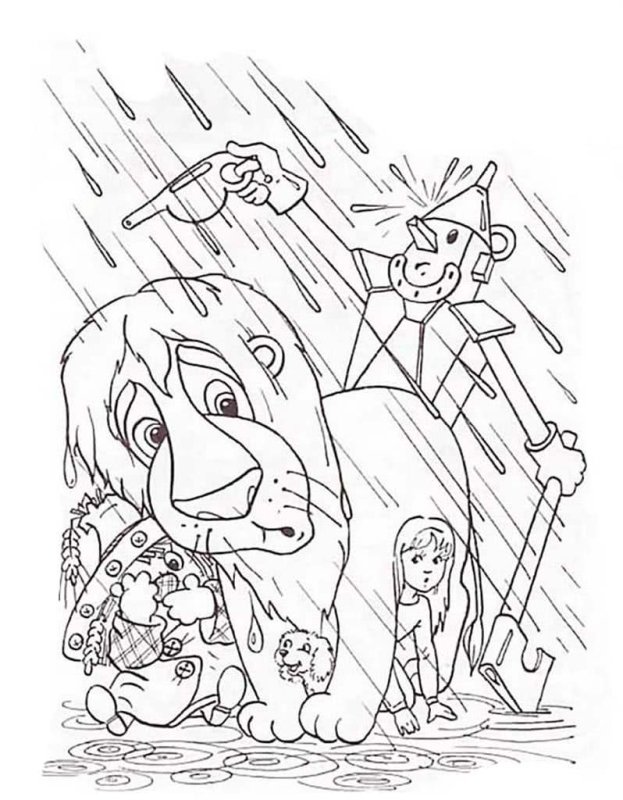 Раскраска Элли из волшебника изумрудного города