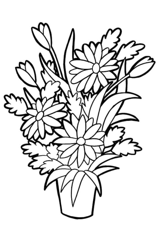 Раскраска букет цветов