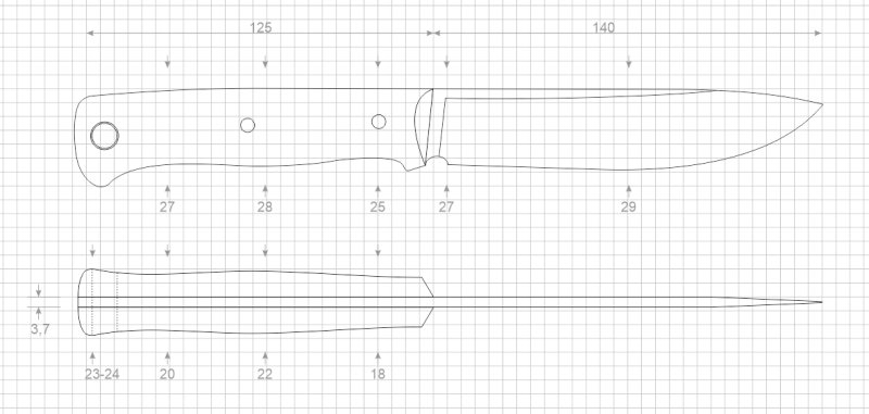 Сапожный нож чертеж