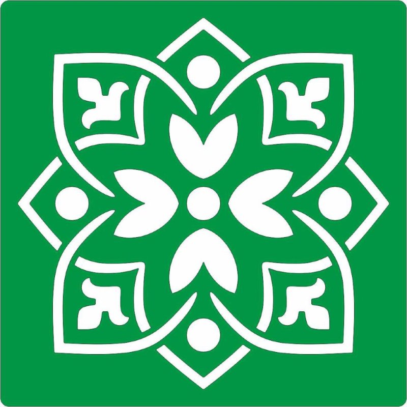 Трафарет узор на плитке