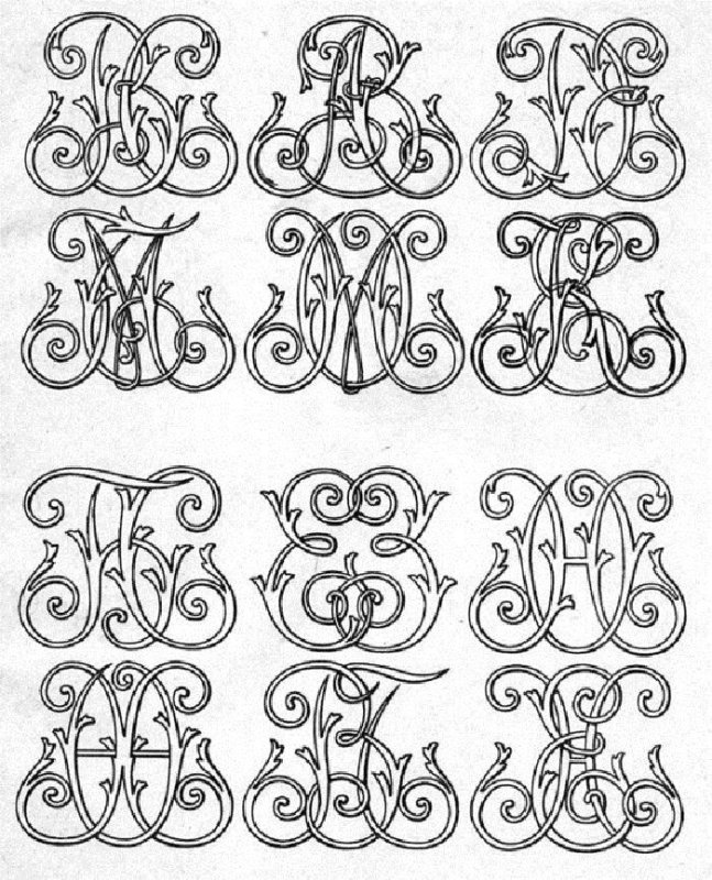 Заглавные буквы с вензелями