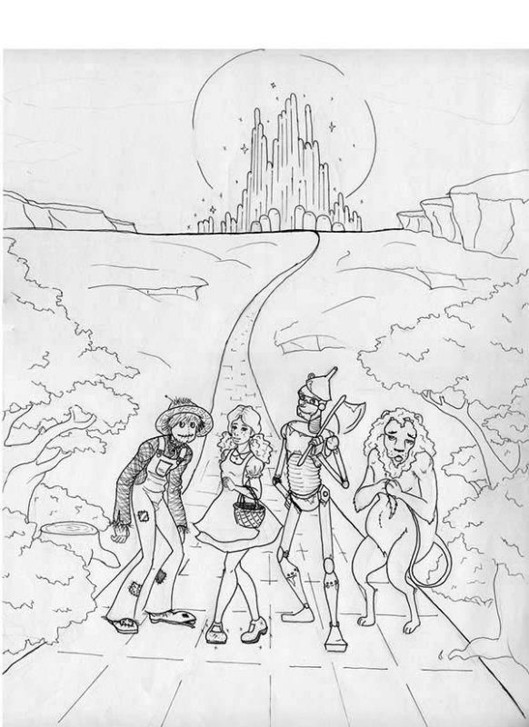 Волшебник изумрудного города раскраска Элли и Тотошка