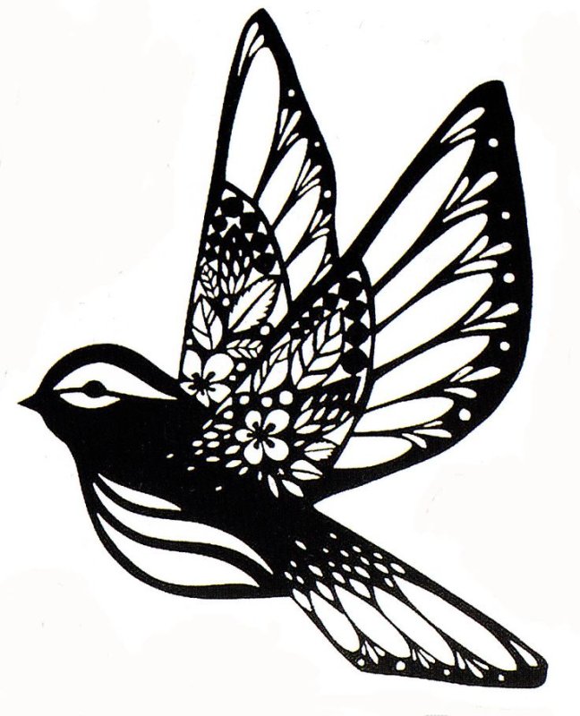 Трафарет птицы для вырезания