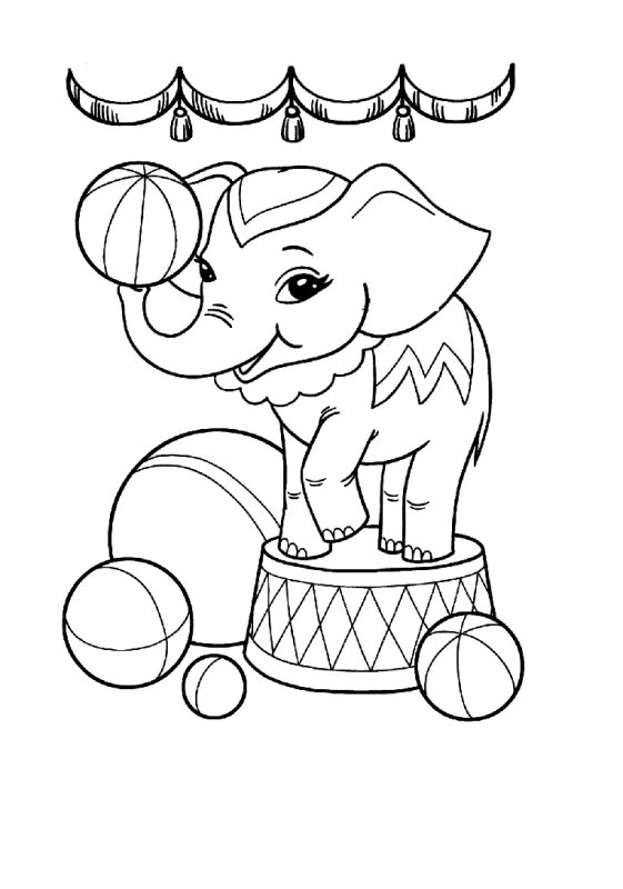 Цирк раскраска для малышей