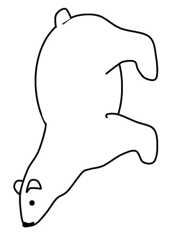 Белый медведь контур