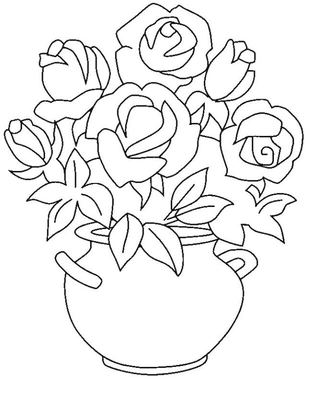 Букет цветов раскраска для детей