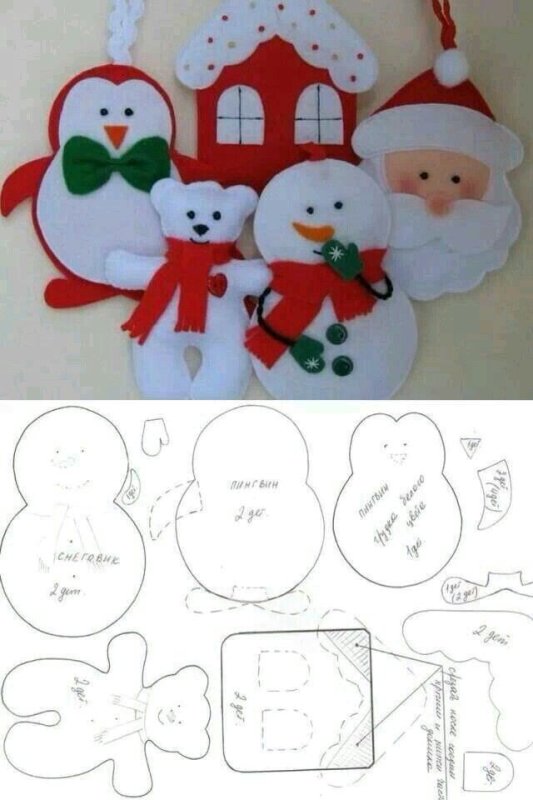Лекало для новогодних игрушек из фетра