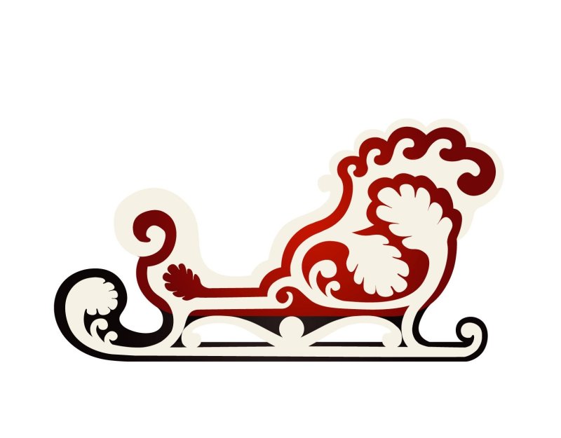 Сани трафарет